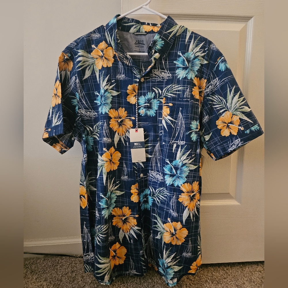Men's Blue Floral Shirt
